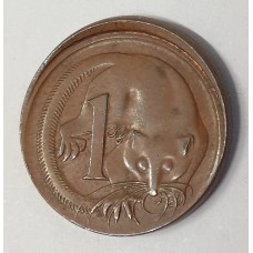 AUSTRALIA 1966 . ONE 1 CENT COIN . ERROR . 5% OFF CENTRE MIS-STRIKE